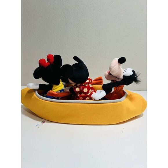 Disney Cruise Line Boat Set Minnie Mickey & Goofy Vintage Rare Yellow Plush - Picture 4 of 11